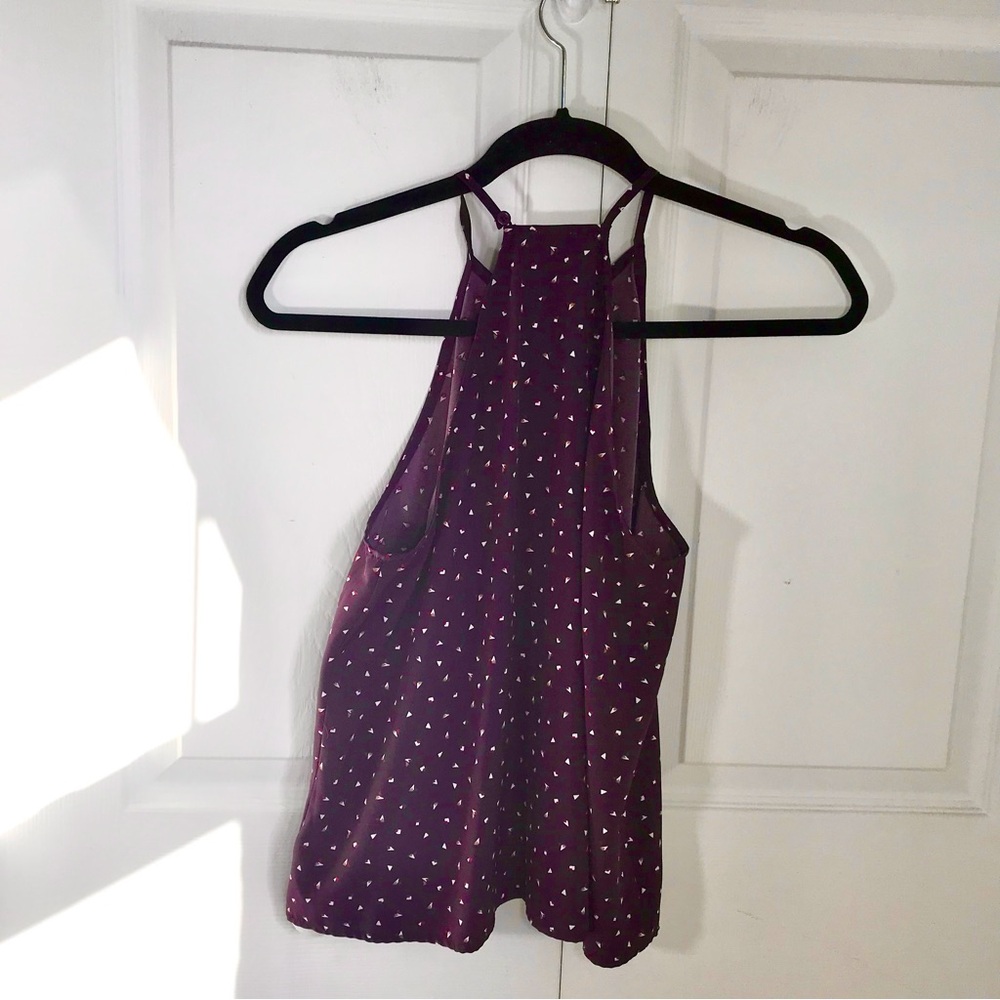 Paper Crane Plum Tank Top with White Accents - Picture 4 of 10